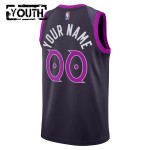 Maillot NBA Minnesota Timberwolves Personnalisable Nike 2025-26 City Edition Noir Swingman - Enfant